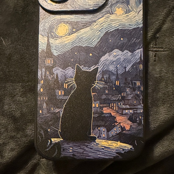 Starry Night Cat iPhone 14 Pro Case - Picture 5 of 5